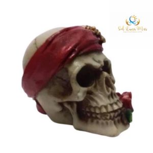 Crânio P – Pirata Lenço Vermelho e Rosa na Boca