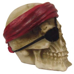 Crânio P – Pirata Lenço Vermelho e Tapa-olho