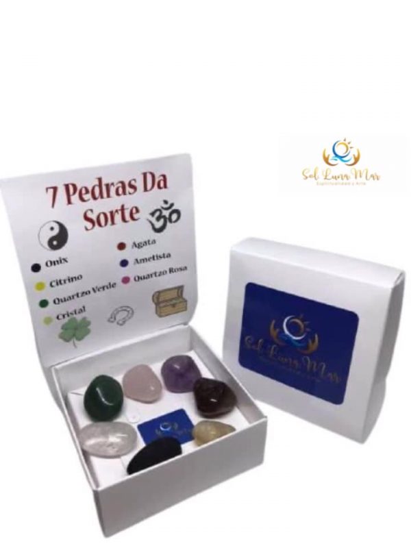 Kit 7 pedras da sorte-Ônix, Citrino, Quartzo Verde, Cristal, Ágata, Ametista, Quartzo Rosa