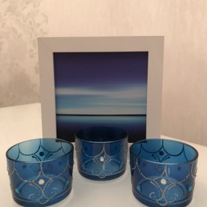 Castiçal Azul Para Vela Rechaud